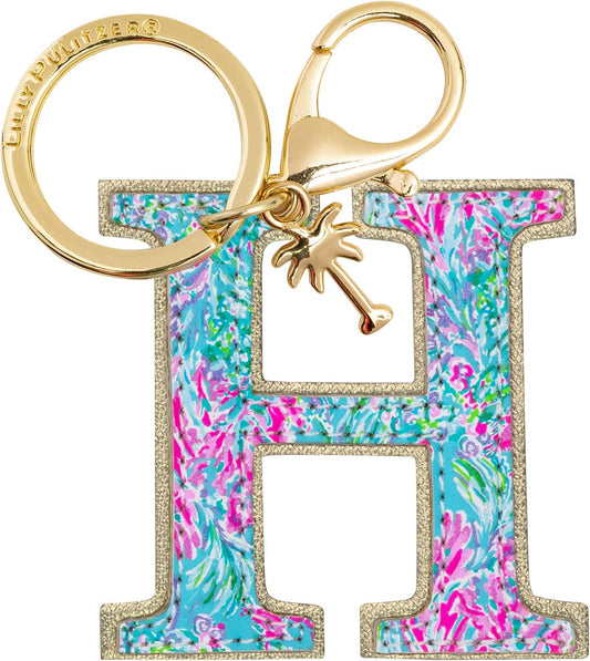 Leatherette Initial Keychain, Letter Bag Charm for Women