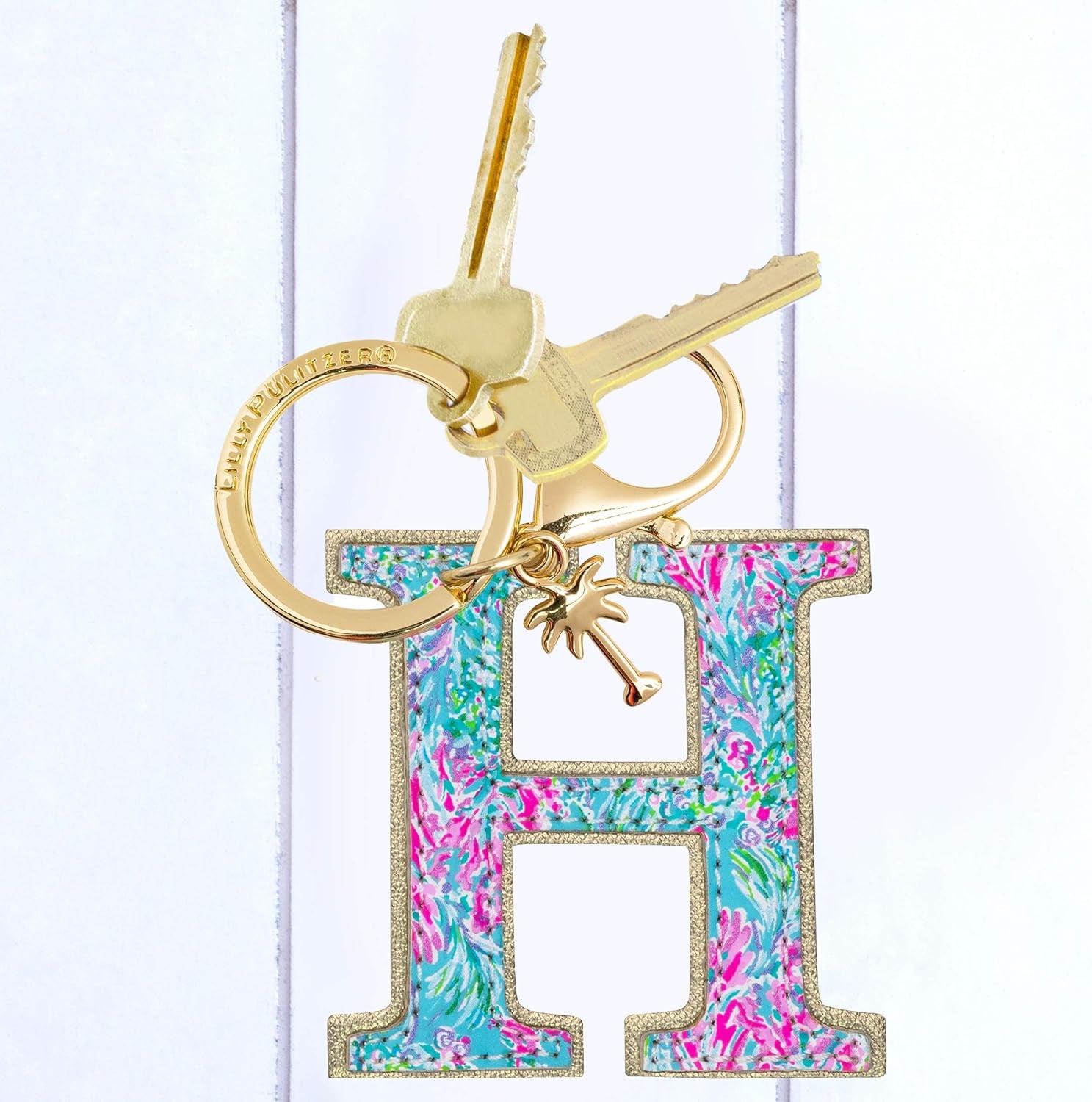 Leatherette Initial Keychain, Letter Bag Charm for Women